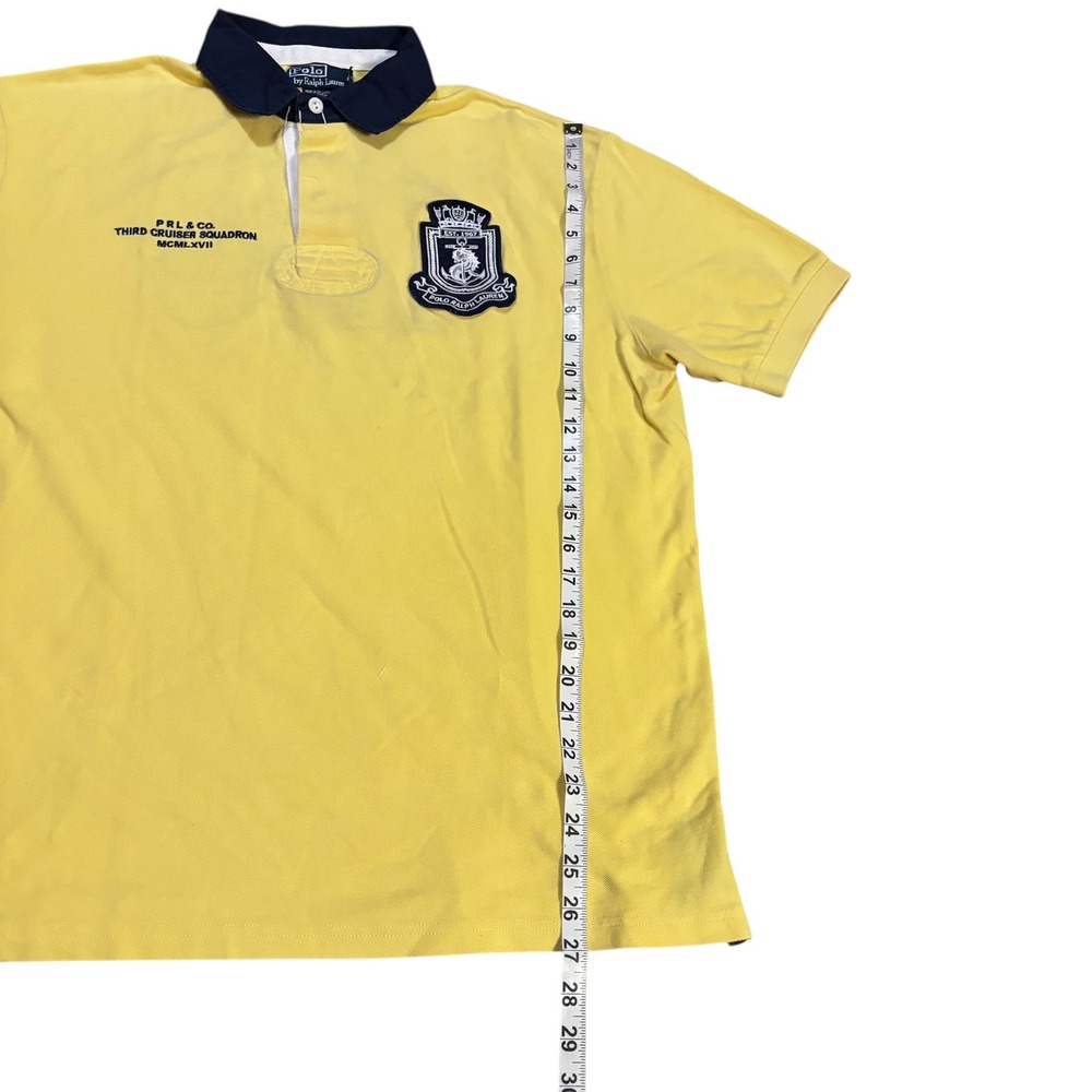 Polo Ralph‎ Lauren Mens Yellow Third Cruiser Squadron Rugby Polo Shirt Size L - Picture 8 of 8